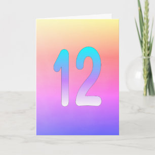 Tarjeta Gradiente rosa azul morado 12 cumpleaños