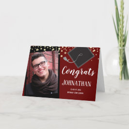 Tarjeta Grado de felicitaciones clase de 2021 Foto roja