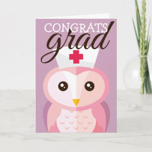 Tarjeta Grado de felicitaciones   Lechuza Enfermera