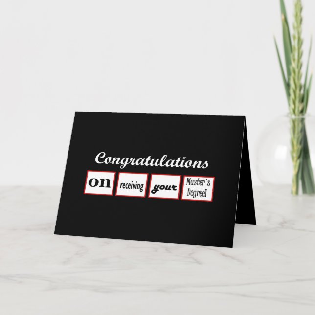 Tarjeta Grado de maestría - Felicitaciones por el nombre P (Anverso)