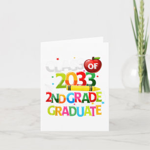 Tarjeta Grado Graduado Cl De 2033 Último Día De Escolar G