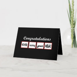 Tarjeta Grado MBA - NOMBRE PERSONALIZADO Felicitaciones -