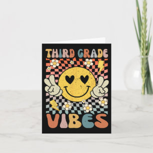 Tarjeta Grado Vibes 3er Grado Maestro Retro 1er Día De Sch
