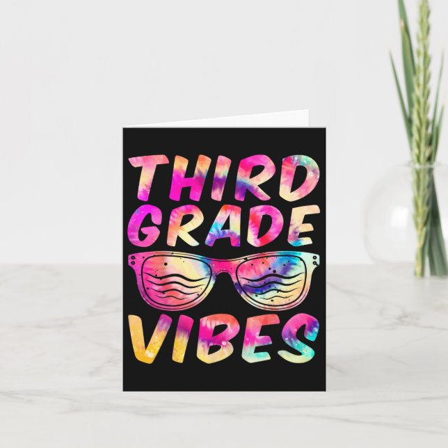 Tarjeta Grado Vibes Primer Día De Niños De 3er Grado De Vu (Anverso)