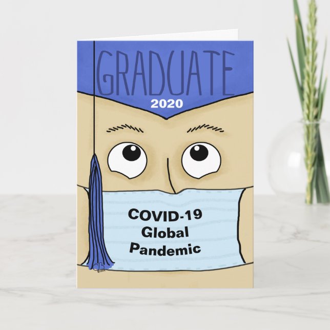 Tarjeta Graduación 2020 durante el grado masculino COVID-1 (Anverso)