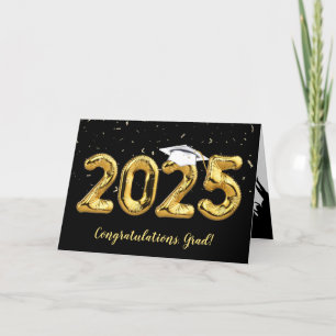 Tarjeta Graduación 2024 con tapón blanco y confetti