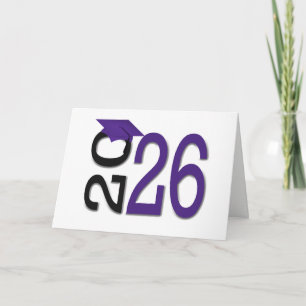 Tarjeta Graduación 2026 Morado y Negro