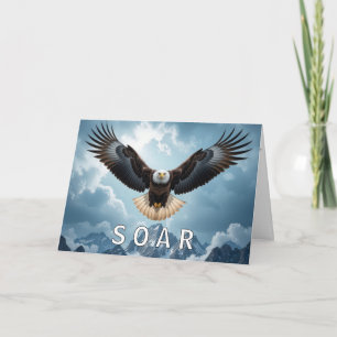 Tarjeta Graduación Águila calva con texto SOAR