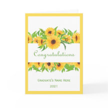 Graduación Amarillo Nombre Floral Año Felicitacion