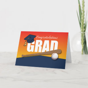 Tarjeta Graduación Atleta De Béisbol Felicitaciones Grad