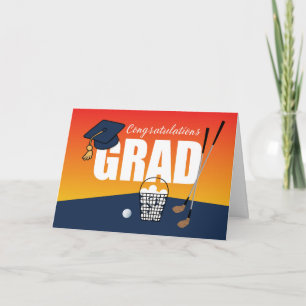 Tarjeta Graduación Atleta de Golf Felicitaciones Grad Cap