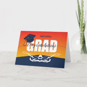 Tarjeta Graduación Atleta Natación Felicitaciones Grad