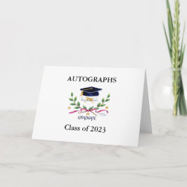 Tarjeta Graduación Autografías Firmas Keepsake Card