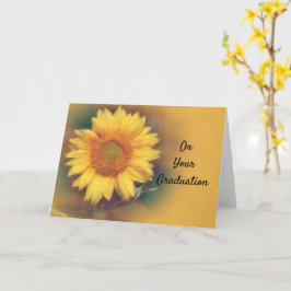 Tarjeta Graduación Brillante De Girasol Para Cualquiera