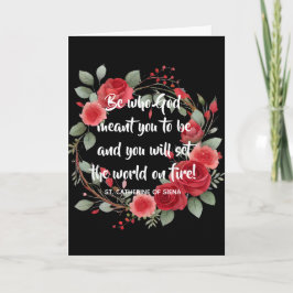 Tarjeta Graduación católica religiosa cita rosas rojas