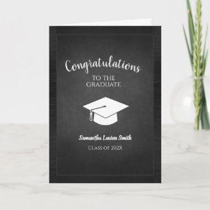 Tarjeta Graduación Clase Blanca y Negra de 2024