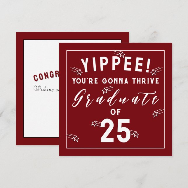 Tarjeta Graduación creativa 2025 (Anverso / Reverso)