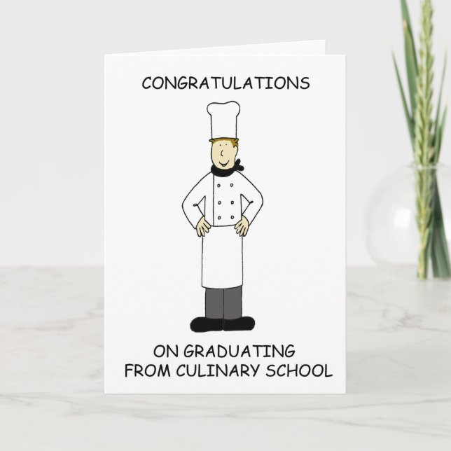 Tarjeta Graduación culinaria felicitaciones a hombre (Anverso)