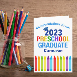 Tarjeta Graduación Cute Preescolar Personalizado 2023