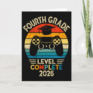 Tarjeta Graduación de 4to Grado 2026 Nivel Gamer Completo