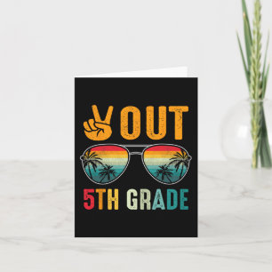 Tarjeta Graduación de 5º Grado Retro El Último Día De La E