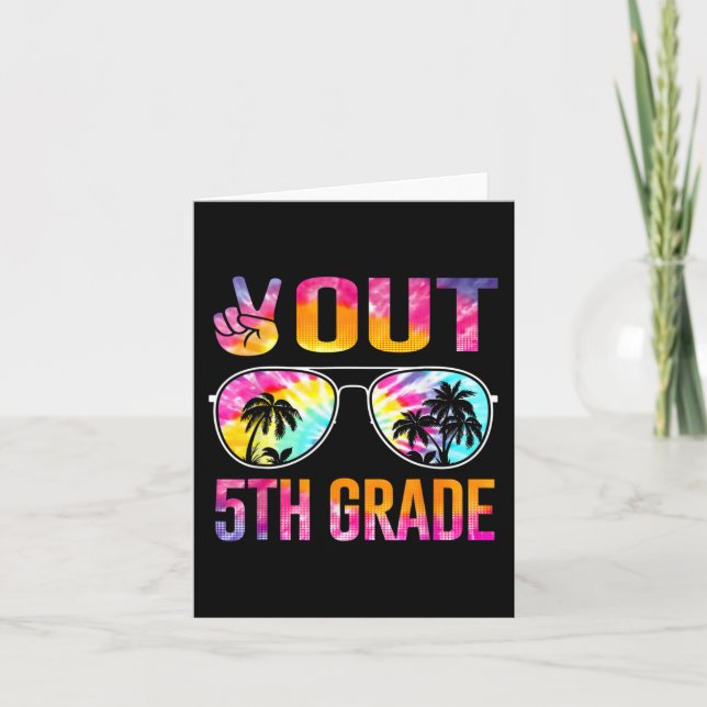 Tarjeta Graduación de 5° Grado de tinte en el último día d (Anverso)