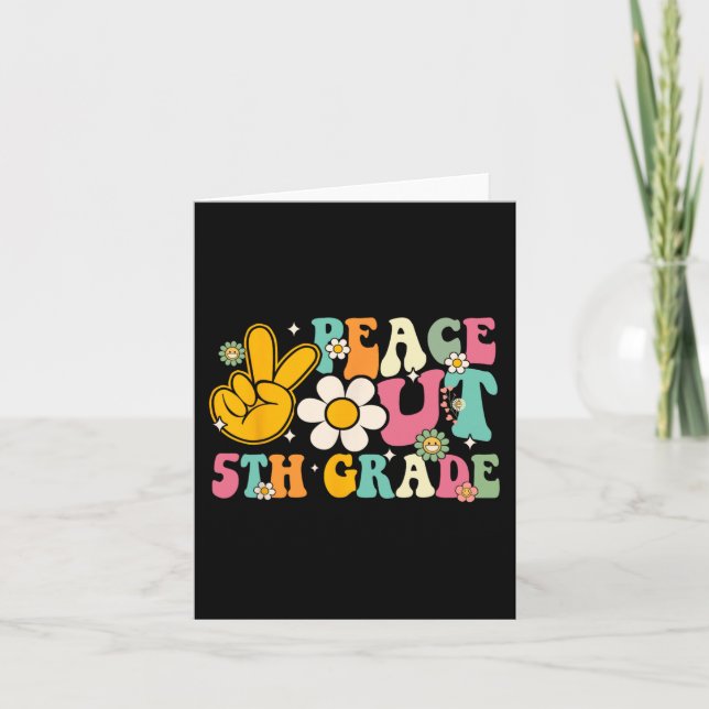 Tarjeta Graduación De 5° Grado El Último Día De La Escuela (Anverso)