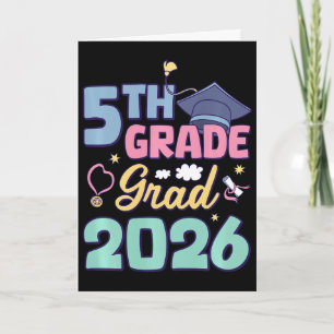 Tarjeta Graduación de 5to Grado 2026 Orgulloso Graduado Es