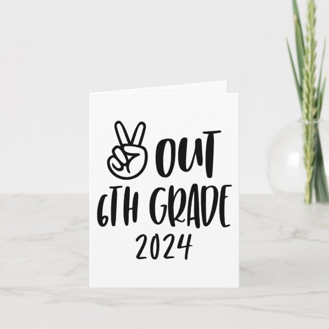 Tarjeta Graduación de 6° grado de tinte en el último día d (Anverso)