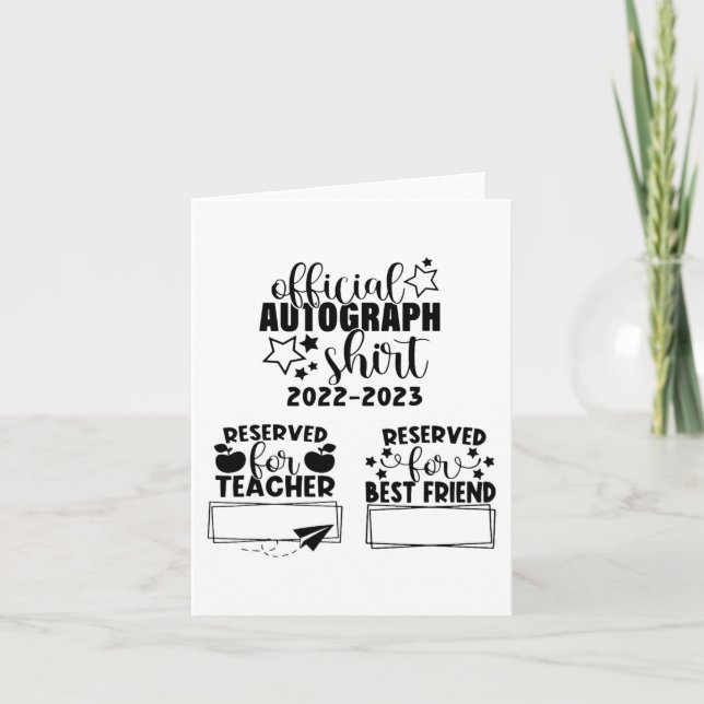 Tarjeta Graduación De Autografías Del Día De La Escuela 20 (Anverso)