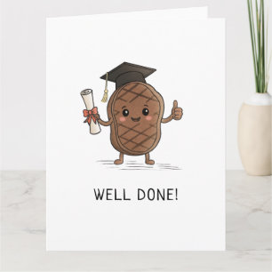Tarjeta Graduación de bistec Chiste Felicitación graduado