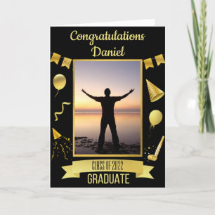 Tarjeta Graduación de Black & Gold Felicitaciones