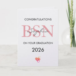 Tarjeta Graduación de BSN Nombre Personalizado Clase de 20