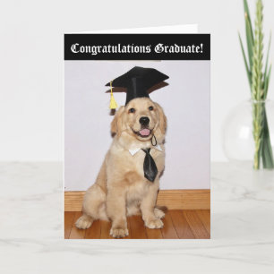 Tarjeta Graduación de Cachorro de Golden Retriever