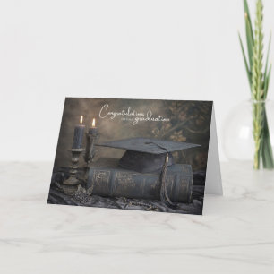 Tarjeta Graduación de celebración de romance oscuro y temp