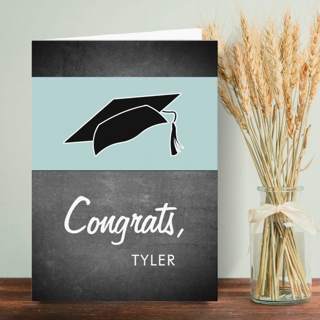 Tarjeta Graduación de Chalkboard de felicitaciones moderna (Subido por el creador)
