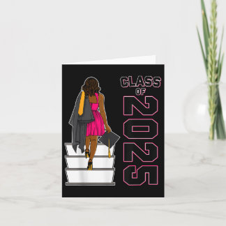 Tarjeta Graduación De Chica Afro-Estadounidense Afro-Negro