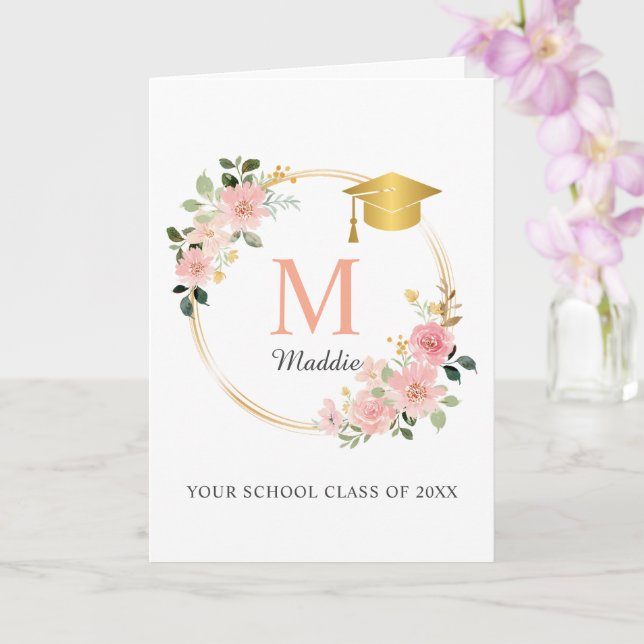 Tarjeta Graduación de Chicas rosados personalizados (Orquídea)