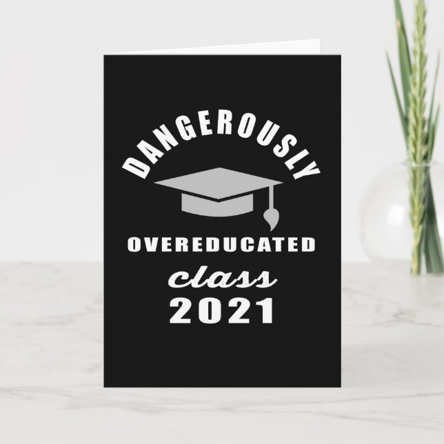 Tarjeta Graduación de clase peligrosamente sobreeducada (Anverso)