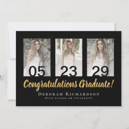 Tarjeta Graduación de Collage de fotos personalizada moder