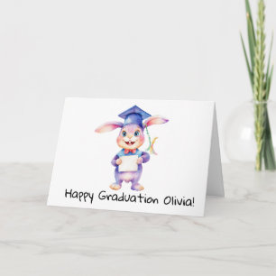Tarjeta Graduación de conejo personalizado