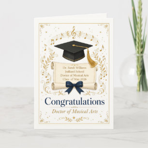 Tarjeta Graduación de Doctor en Artes Musicales, Personali