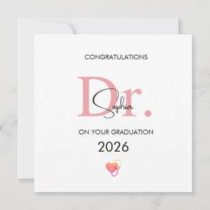 Tarjeta Graduación de Doctor Personalizado Nombre Clase 20