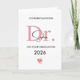 Tarjeta Graduación de Doctor Personalizado Nombre Clase 20