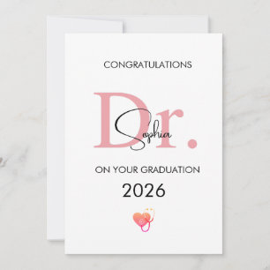 Tarjeta Graduación de Doctor Personalizado Nombre Clase 20