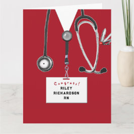 Tarjeta Graduación de Enfermera Creativa
