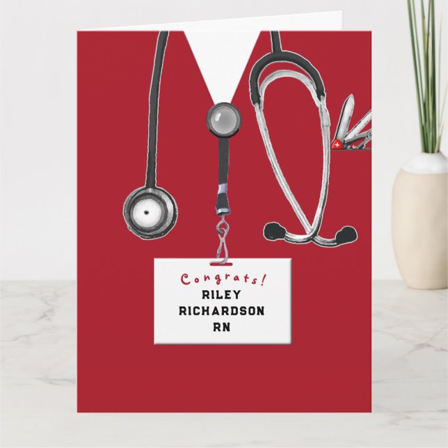 Tarjeta Graduación de Enfermera Creativa (Anverso)