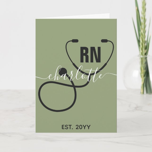 Tarjeta Graduación de enfermeras registradas de RN persona (Anverso)