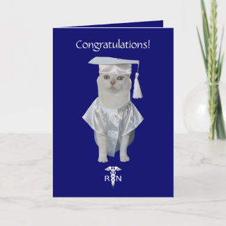 Tarjeta Graduación de Enfermería gata divertida de persona