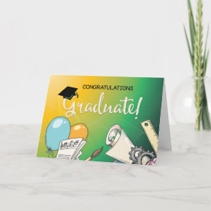 Tarjeta Graduación de Escuela Primaria, Globos